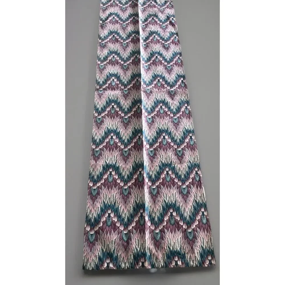 Custom Drapes Valance Kaufmann NEW WORLDS Art Deco Coral Aqua Feather Flame 6pc